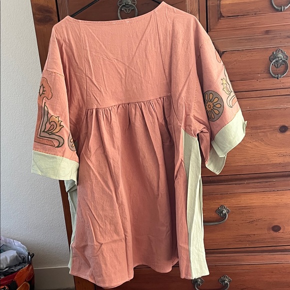 Sunday Up Pink and Green Embroidered Dress NWOT - Picture 6 of 9